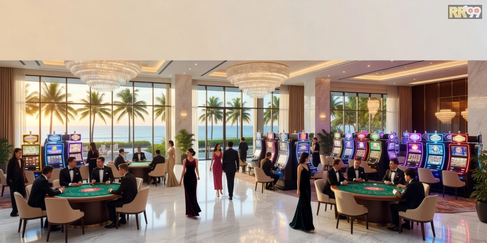 Minh họa khái niệm hotels with casinos 69vn với không gian sang trọng và trò chơi hấp dẫn